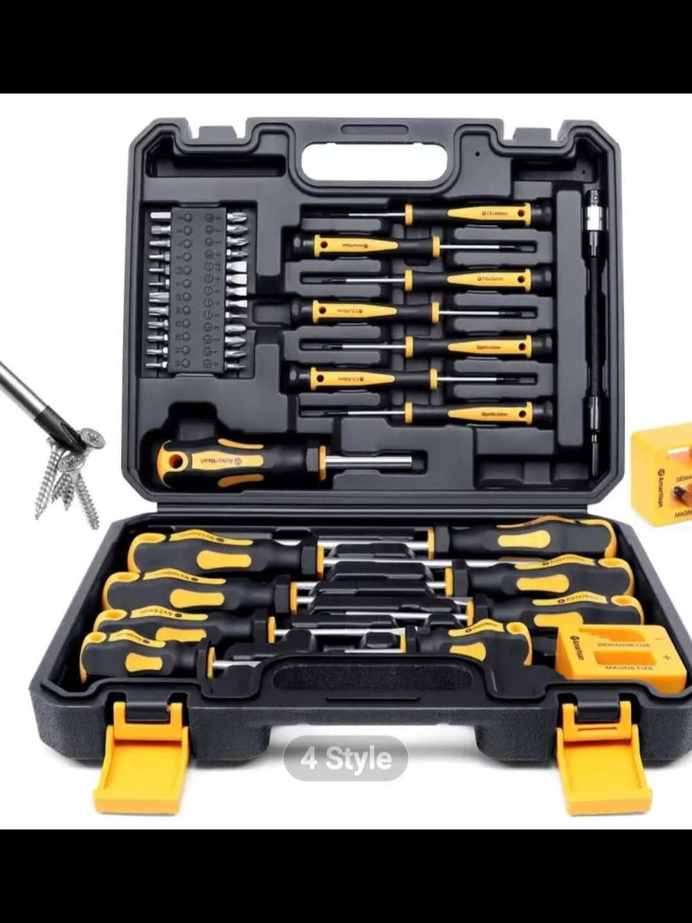 Precision Screwdriver and Tool Set - Yellow & Black